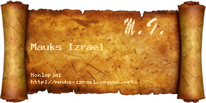 Mauks Izrael névjegykártya